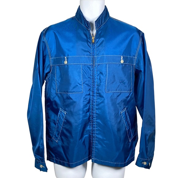Vintage Sears Oakbrook Sportswear Windbreaker Jacket Mens Size 40 Blue Full Zip - Picture 1 of 6
